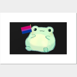 frog holding bisexual flag Posters and Art